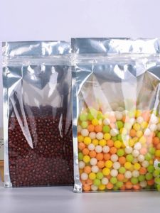 Aluminum-Plated Yin and Yang Eight-Side Seal Aluminum Foil Bag Sealed Mouth Bag Transparent Self-Sealing Doypack Tea Dog Cat Food Packaging Bag