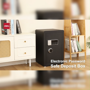 Deli Heavy Duty Stainless Steel Smart Safe Box Dual Lock Alarm Money Security Safe Box Peti Besi