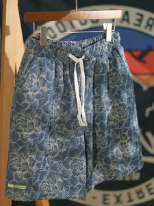 Quần Short Denim Nam Mùa Hè Phong Cách Nhật Bản Cổ Điển Quần Short in Họa Tiết Thêu Quần Short Rộng Rãi Quần Short Năm Nút