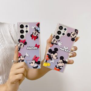 Cute Cartoon Mickey Minnie Shockproof Cases for Samsung S26Ultra S25Ultra S23Ultra S22Ultra S24Ultra Phone Case for Galaxy S26Plus S25Plus S24Plus S23Plus S22Plus MickeyMinnie CellPhone Cover for S26 S25 S24 S23 S22