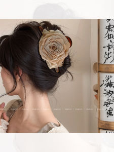 Large Size Dry Rose Flower Hair Clip Womens New 2024 Fashion Sensation Hair Accessories Back of Head Floral Hair Grips