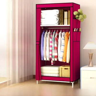 Foldable Mini Small Fabric Wardrobe Zipper Connected Detachable Single Student Dormitory Closet Simple Modern Style Furniture
