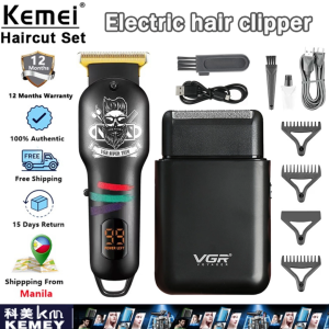 Kemei V-971/390 Electric Black Hair Clipper Set Rechargeable Razor For Haircut Original Kit Professional Hair Trimmer