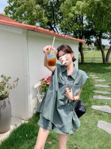 Another A and Denim Suit Pants Womens Summer Retro Distressed Asymmetrical Denim Vest Wide Leg Shorts Two-piece Set