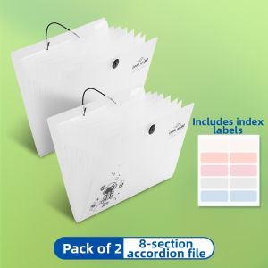 deli | Transparent Student Organizer File Accordion File Folder Large Capacity