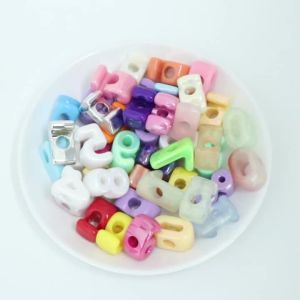10-20Pcs Random Colored Acrylic Number Beads Large Hole Loose Spacer Beads For DIY Making Jewelry Bracelet Keychains Accessories