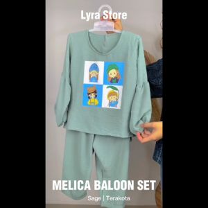 Setelan Usia 2-8 Tahun / Melica Baloon Set Kids / Setelan Anak Perempuan