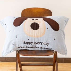 Khăn Trải Giường Cotton Mềm Mại Thấm Hút Mồ Hôi Thoáng Khí Hình Chú Chó Tai Lớn Dùng Cho Một Người Dùng Khăn Trải Giường