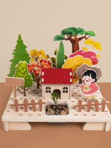 3D Puzzle DIY Creative Flower Bed Birthday Gift for Bé Gáis Childrens Planting And Cultivation Observation Wooden Toys for Kids