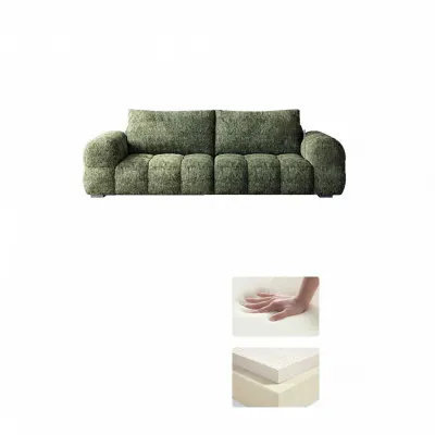 French Style Creamy Bubble Island Sofa Living Room Small Layout Straight Row Fabric Sofa Comfortable Velvet Cat Scratch Resistant