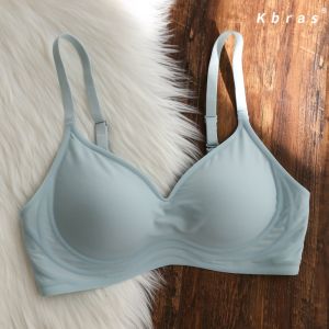 Japanese Seamless Wireless Intimates Female Push up Big Breasts Size Concealing 3D Soft Support Sleep Bra Thin Summer