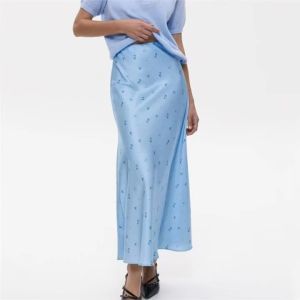 Autumn New Printed Fashion Long Skirt for Women High Waist Contrast Patchwork Slim Elegant Party Looks Ladies Y2k Maxi Skirt