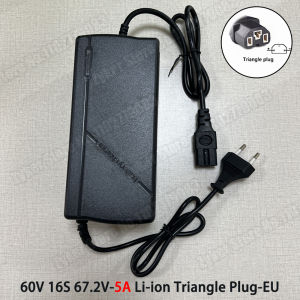 48V 60V 72V Triangle Charger 5A Lithium Battery Pack 54.6 67.2 84V 100-240V EU Fast Charging Charger For Electric Scooter E-bike