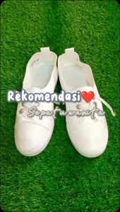 NW055 Sepatu Sneakers Tali Wanita Warna Putih