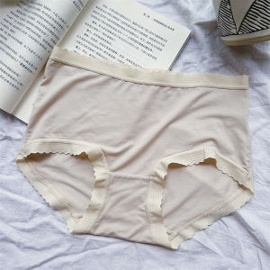 Eco-Friendly Triangular Womens Underwear Pure Color Cotton Crotch Mid-Waist Seamless Breathable Comfortable Butt Covering