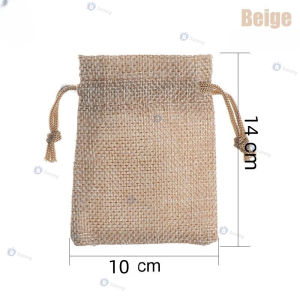 Burlap Bags Drawstring Bags Solld Color LinenDrawstring Bags Reusable Wedding Jewelry CandyBags