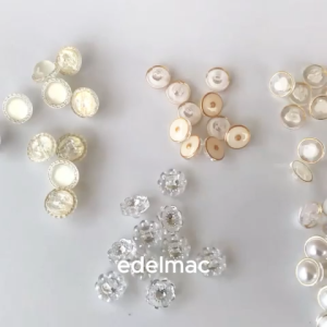 Kancing Baju Jamur Acrylic Transparan Mutiara Bulat Button Shirt Dress Blazer Gaun Pakaian Menjahit