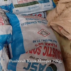 Caustic Natrium Hidroxida Bungkusan Pembersih kerak pembersih saluran mampet 25kg kemasan karung