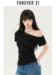 Forever21 | Off-Shoulder Short Sleeve Lightweight Trendy Waisted Plain Tshirt