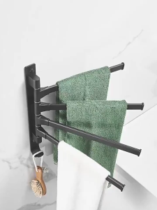 NEW 3/4/5 Bathroom Rotating Swing Arm HangerTowel Rack   Closet Organizer Hanging Clothes Hold