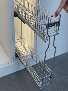 JOTO 304 Stainless Steel Pull Out Basket Condiment Rack Kitchen Organizer Storage rack