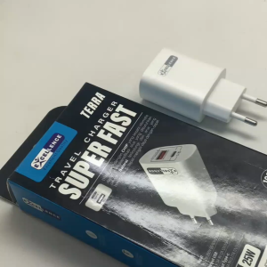 EXCELLENCE Travel Charger Terra PD+QC4.0 25W Pengisian Daya Super Cepat & Efisien dengan Dual Port USB-C & USB-A Anti-short Circuit Anti-reverse Connection Anti-surge Overvoltage Protection