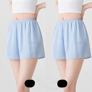 miiow | Black Loose Fit Safety Shorts Womens Summer Thin Anti-Light Bottoming Shorts Non-Rolling Bottom Polyester Fiber Underwear