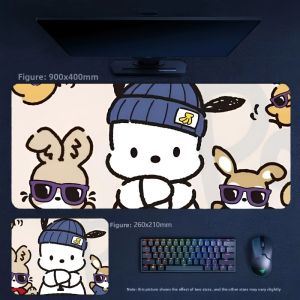 Sanrio | Girls High-value Desktop Sanrio Series Leather Mouse Pad Cute Large Size 90x45cm Non-slip Non-slip and Stain Resistant Mouse Pad
