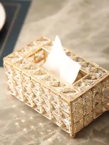 【SHIP IN 24H】Crystal tissue box Europe style Luxury Paper Towel Crystal Storage Box Home Supplies