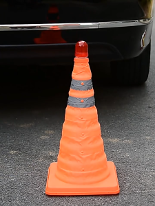 Extensible road cones with reflective barriers extensible and retractable LED light strips LED light road cones folding warning signs road barrier cones made of rubber