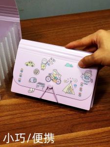 Mini A6 Accordion Bag Sticker Material Storage Ticket Document Organizer Plastic Business Supplies Handmade Craft Storage