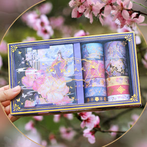 Bộ Băng Keo Giấy Nhật Bản in Vàng Thủ Công Dễ Thương DIY Trang Trí Điện Thoại Di Động Băng Keo Thủ Công Phong Cách Cổ Điển