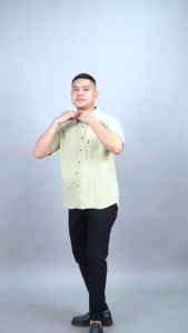 Kemeja Polos Jarvis Lengan Pendek Baju Kemeja Pria Sage Terracotta Hitam Putih