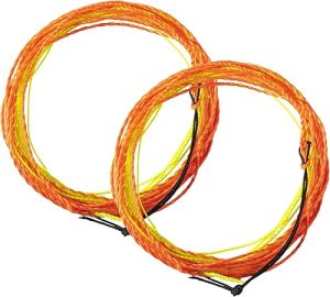 Goture Tenkara Line 2PCS Tapered Floating Fly Line with Tippet Ring Orange Mixed Color 12ft/3.6m Furled Braided Polyester