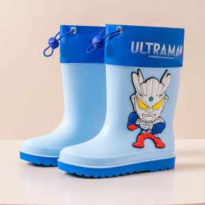 Waterproof Anti-Slip Childrens Rain Boots Toddler Kindergarten Boys Shoes Short Tube Design Comfortable PVC Material for Kids