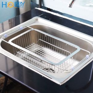 Khay đựng chén đĩa gác bồn rửa chén co giãn inox 304 Hobby home decor KDC5