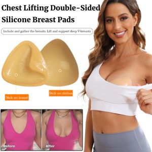 Chest Lifting Double-Sided Biological Silicone Breast Pads Reusable Invisible Bra Washable Nipple Covers Superior Absorption