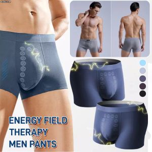 Mens Underwear Cotton Antibacterial Magnet Crotch Breathable Flat Pants Black Tide Big Size Pants Four Corner Shorts Male男士磁疗内裤
