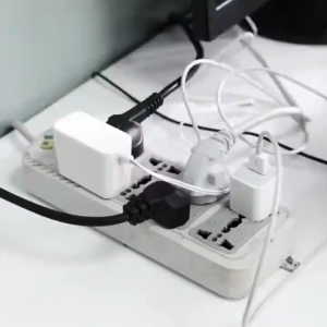 Self Adhesive Wall-Mounted Sticker Punch-free Plug Socket Cable Wire Organizer Power Strip Holder