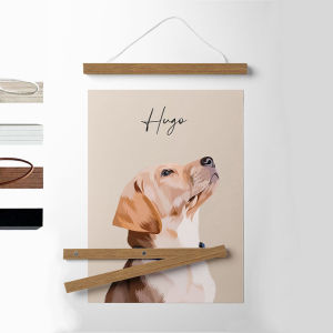 4pcs Magnetic Poster Hangers Teak Black White Wall Photo Frame Scroll Canvas Paintings Frames for Picture Wall Art Home Decor
