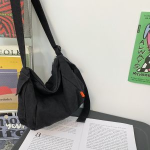 Japanese Style Vintage Canvas Bag Mens Messenger Bag Trendy Fashion Casual Backpack Shoulder Bag College Student Simple Messenger Bag