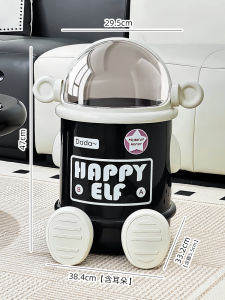 Indoor Large Capacity Trash Can with Lid Luxury Home Use Bedroom Living Room Waste Paper Basket Thickened PP Material Long Tub Shape