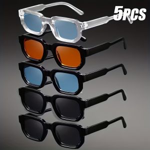New Men Vintage Rectangle Frame Sunglasses Fashion Retro Sun Glasses Luxury Brand Design Glasses UV400 Eyewear Women Goggles