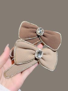 Korean Style Elegant Butterfly Knot Side Clip Rhinestone Hair Accessories Womens Bangs Side Hair Clips BB Clip Back of Head