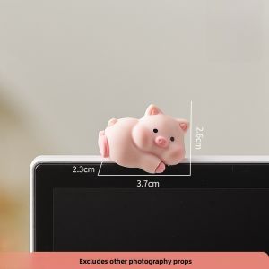 Cute Animal Computer Monitor Screen Office Desk Decorative Stress Relief Healing Gift Resin Handmade Craft Creative Everyday Present