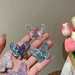 Satu Keluarga Jepit Rambut Kupu Kupu Mini C1136 Jepitan Hologram Kecil Wanita 3D Butterfly Hair Clip