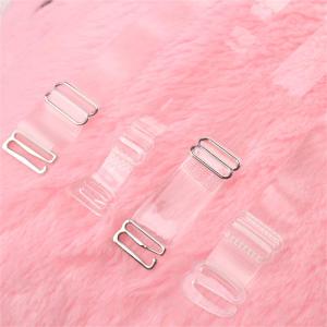 Summer Widening Non-Slip Intimates Transparent Invisible Shoulder Strap Double Thin Crystal Metal Plastic Buckle Bra Strap Frosted Bra