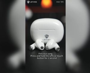 AIR55 - Handsfree Bluetooth LENYES AIR-55 TWS Wireless Bluetooth 5.1 Earbuds Smart Touch Hifi Stereo Earphone