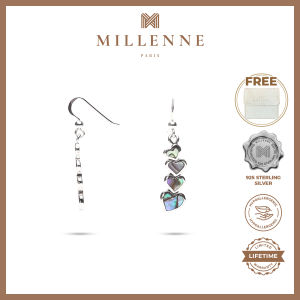 MILLENNE Millennia 2000 Abalone Shell Love Silver Dangle Earrings with 925 Sterling Silver (MLP-01)