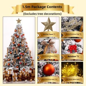 White Artificial Snow Flocked Christmas Tree Home Decor